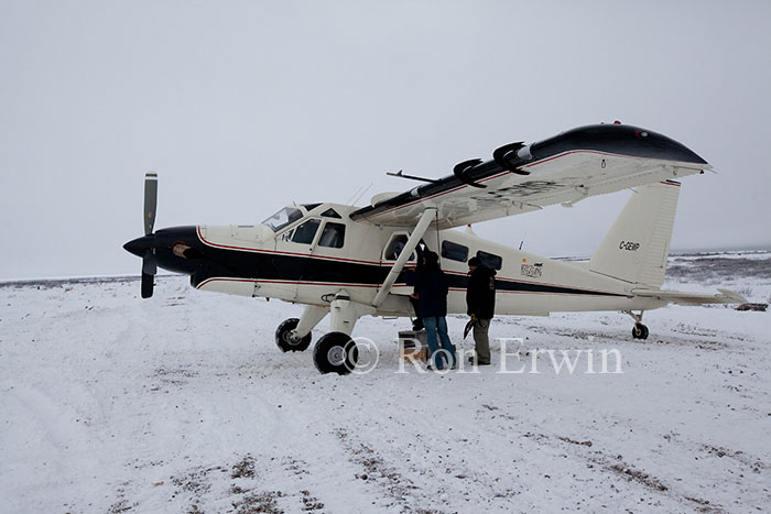 Plane at Seal River runway - click for larger