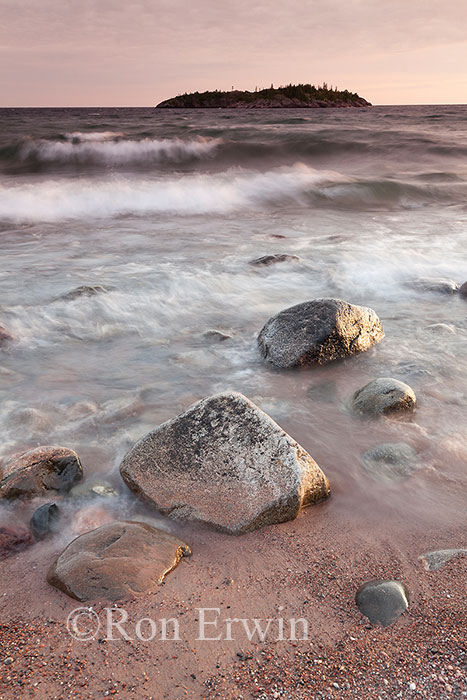 Waves Washing over Gargantua Bay Rocks