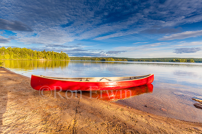 Red Canoe in Algonquin, ON