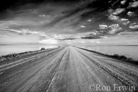 Road across Reed Lake Saskatchewan © Ron Erwin