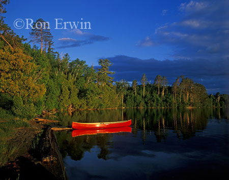 Red Canoe in Temagami &copy; Ron Erwin