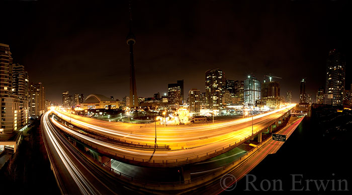 Panoramic Image of Earth Hour in Toronto - click for more info
