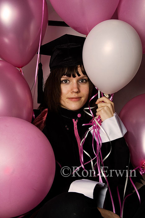 Graduating Student with Balloons