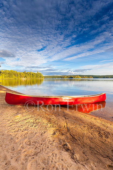 Red Canoe in Algonquin, ON