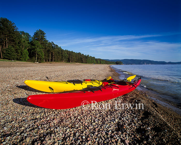 Kayaks on Lake Superior, ON