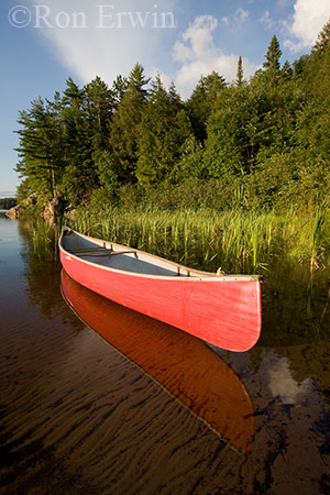 Red Canoe on Lake Manitou