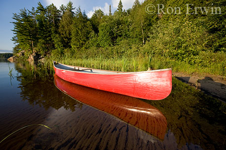 Red Canoe on Lake Manitou