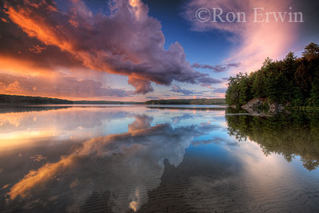 Clouds over Lake Manitou in HDR