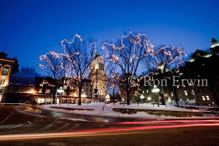 Quebec City Hall and the Price Building at Night