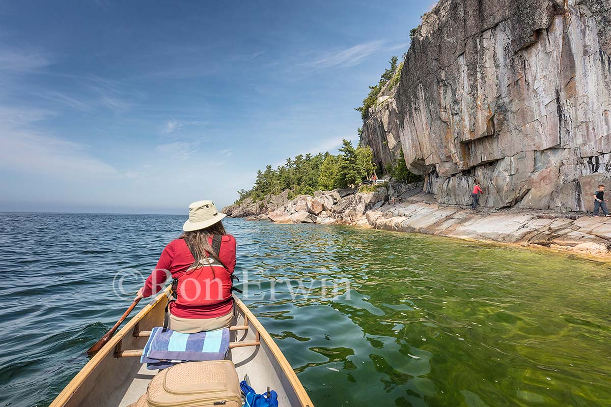 Viewing the Agawa Rock Pictographs
