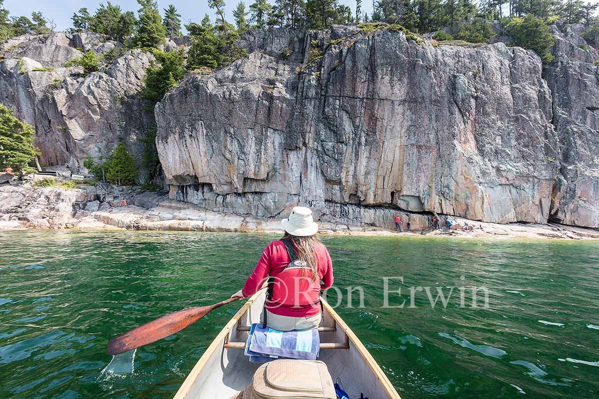 Viewing the Agawa Rock Pictographs
