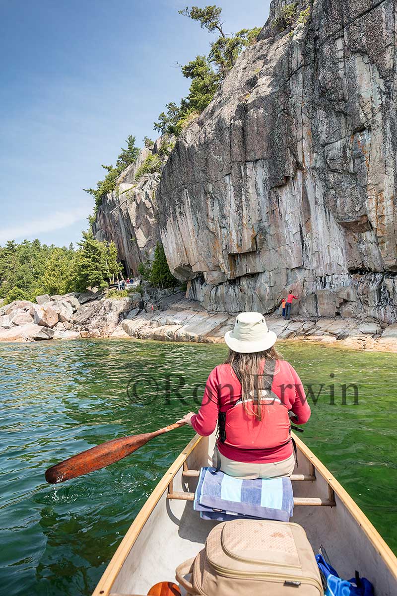 Viewing the Agawa Rock Pictographs