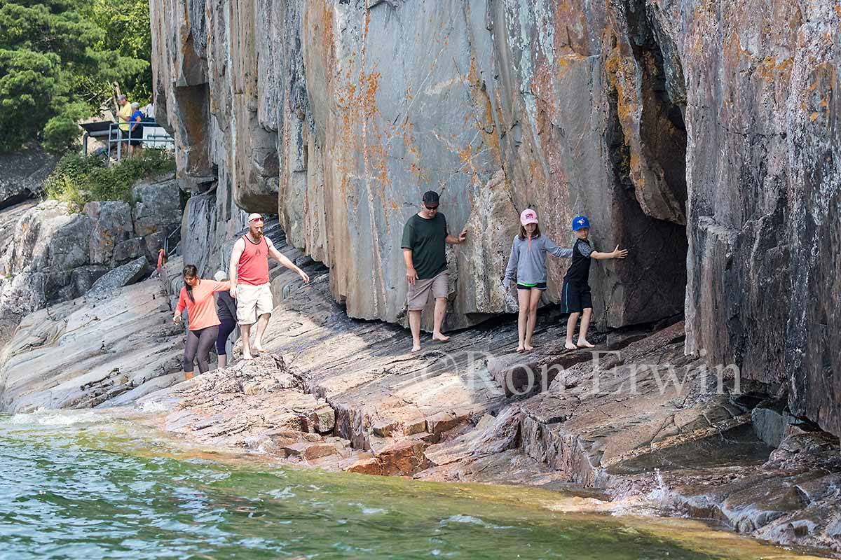 Viewing the Agawa Rock Pictographs